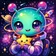 A vibrant fantasy creature with colorful scales and playful expression, perfect for a friendly profile picture.